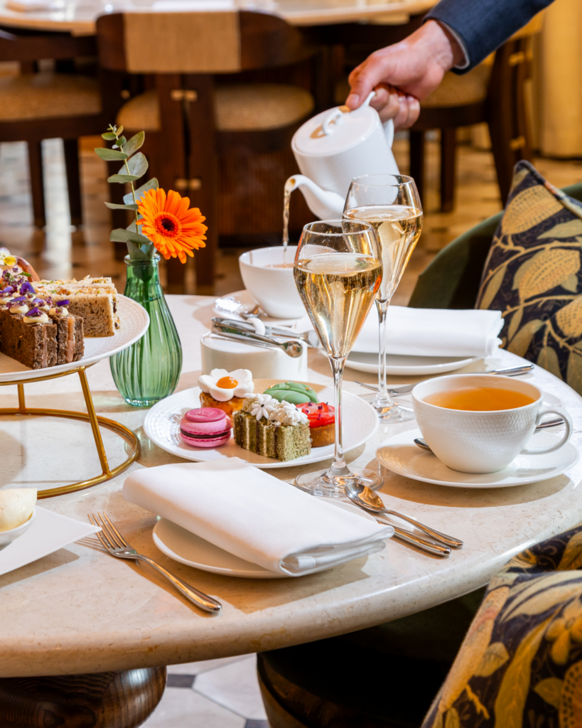 Summer Floral Afternoon Tea with botanical patisserie at Lilli by Akira Back, Mayfair London