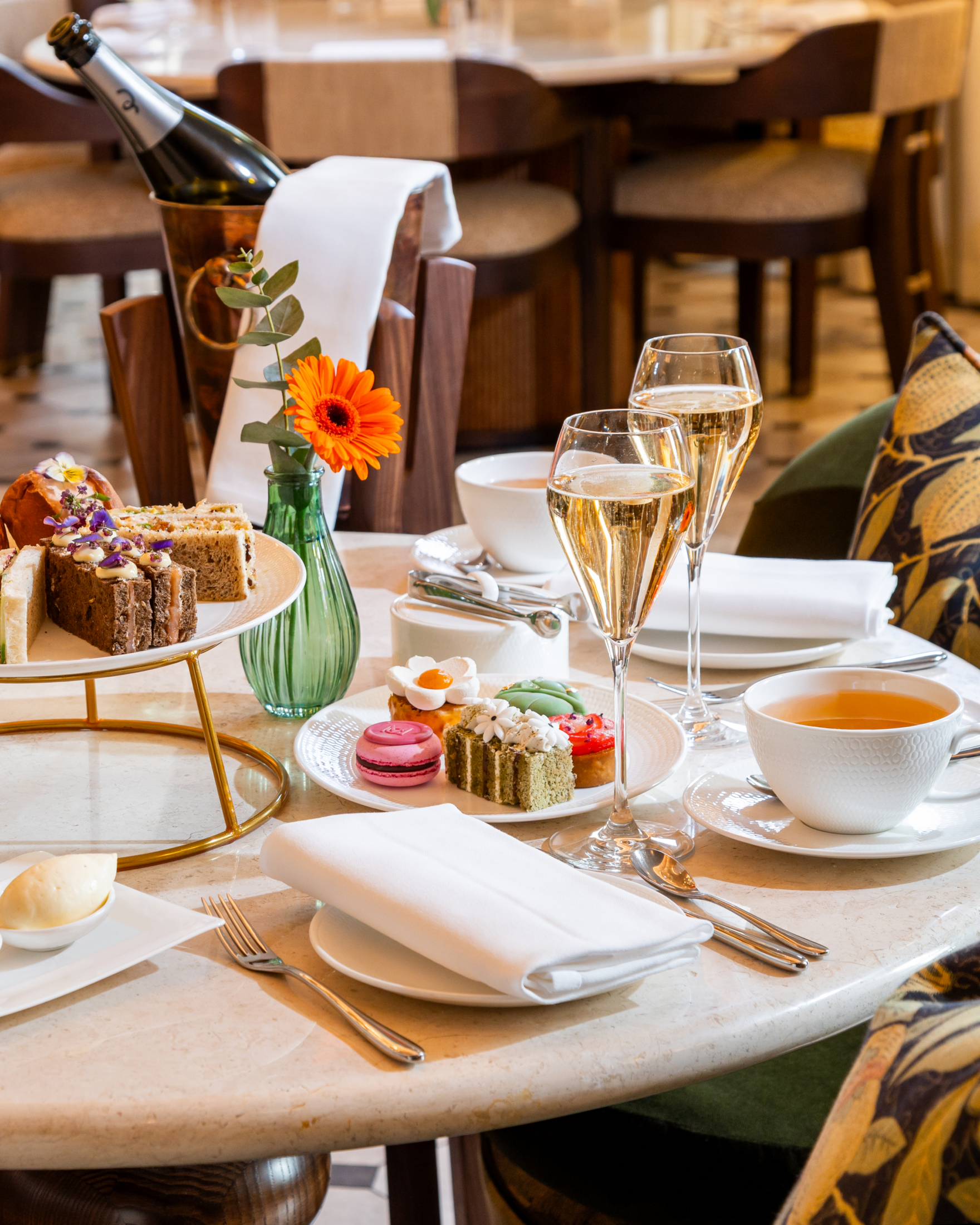Summer Floral Afternoon Tea with botanical patisserie at Lilli by Akira Back, Mayfair London